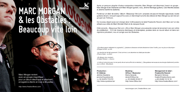 Marc Morgan et les Obstacles : flyer promo